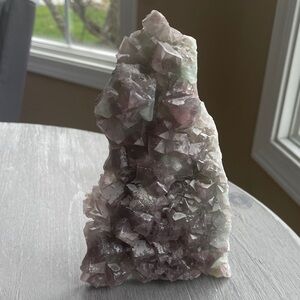 Purple & Pale Green Cubic Fluorite Crystal Cluster
